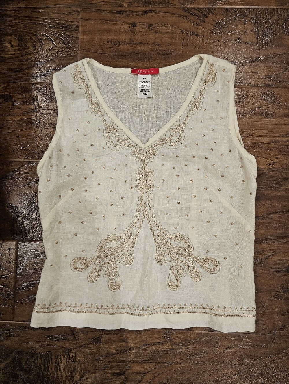 Vintage 90s Anne Klein 100% linen tank top